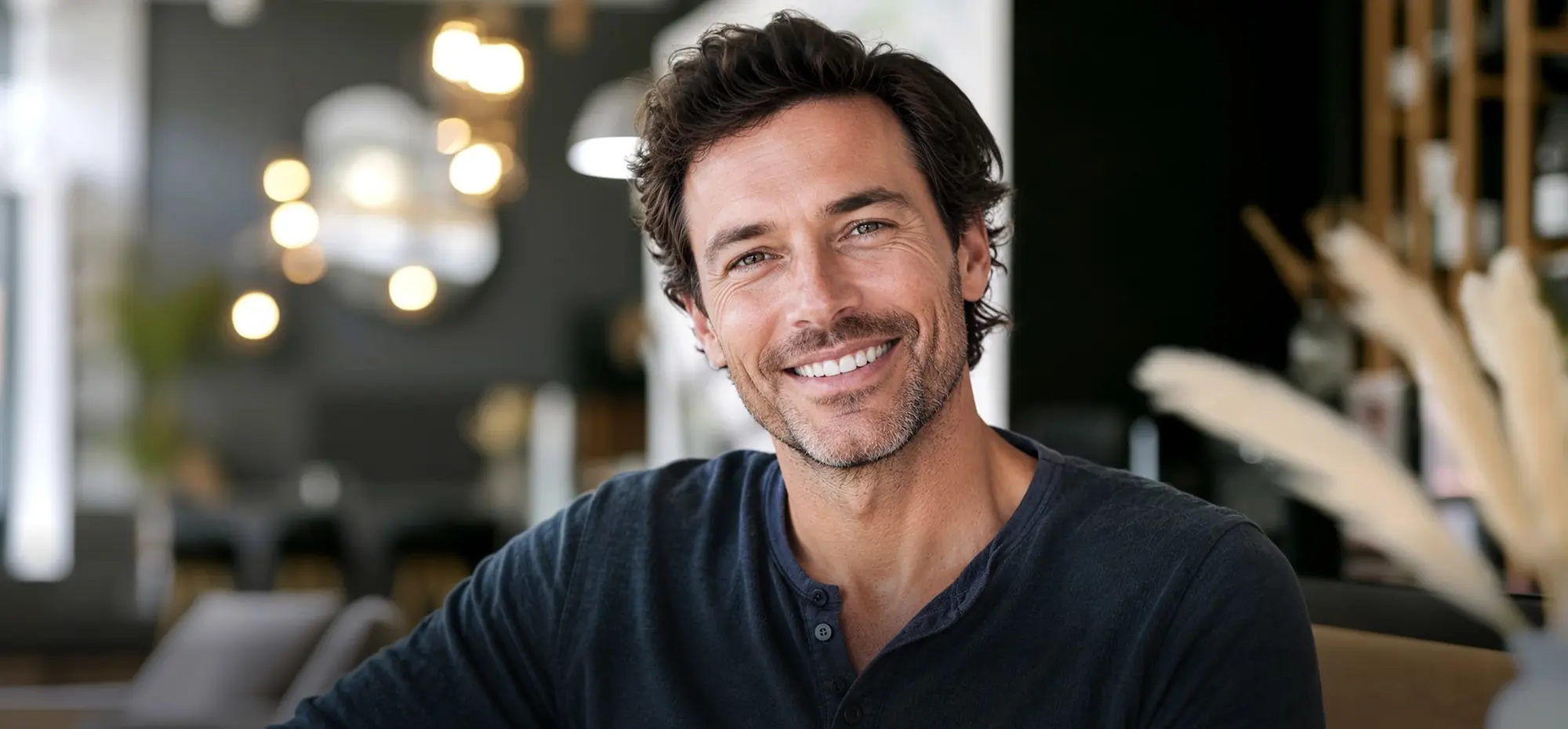 smiling man with a handsome open smile
