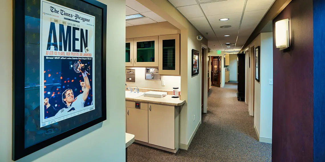 Another hallway view at Delaune Dental office